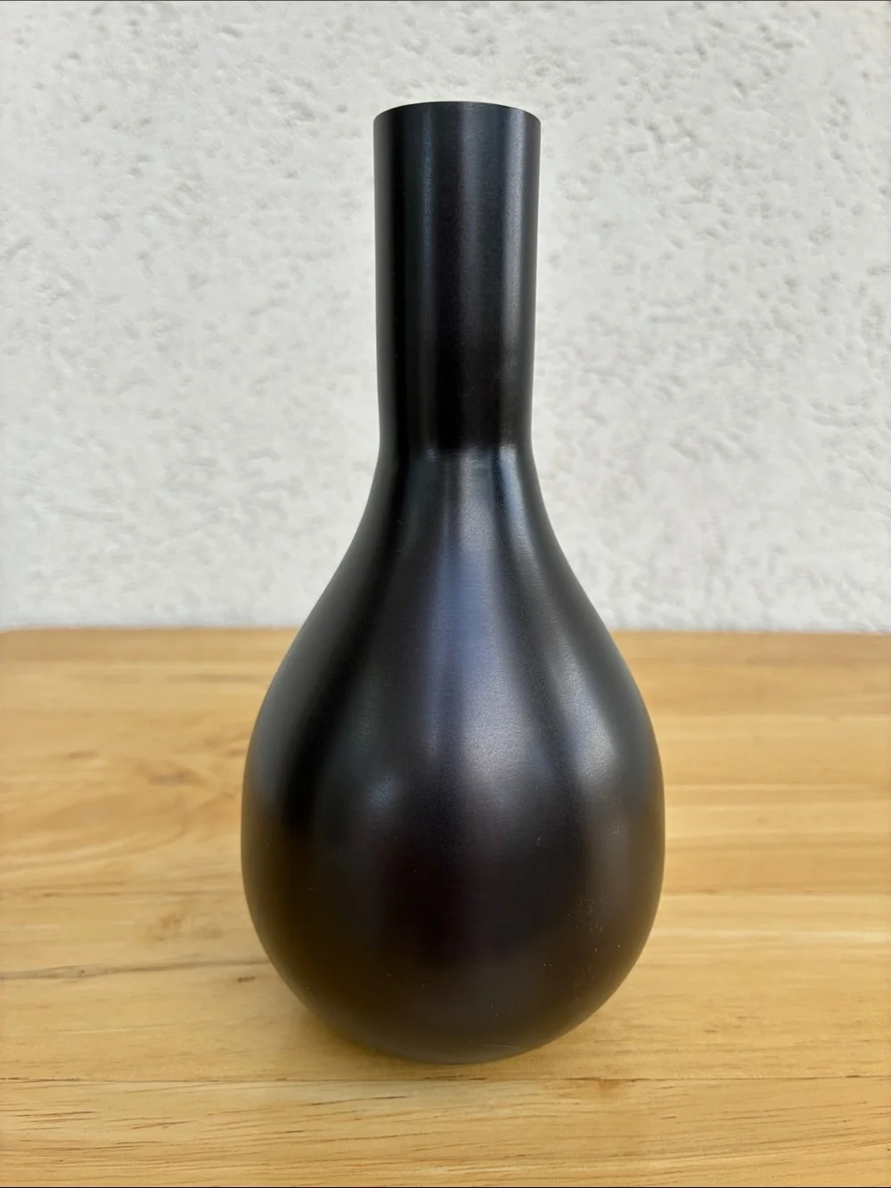 Crate & Barrel metal bronze-like black matte modern vase.